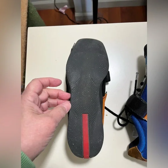 Vintage Prada suede and nylon sneakers. Hook and strap over laces sz 37 US 6.5-7 - Picture 7 of 12